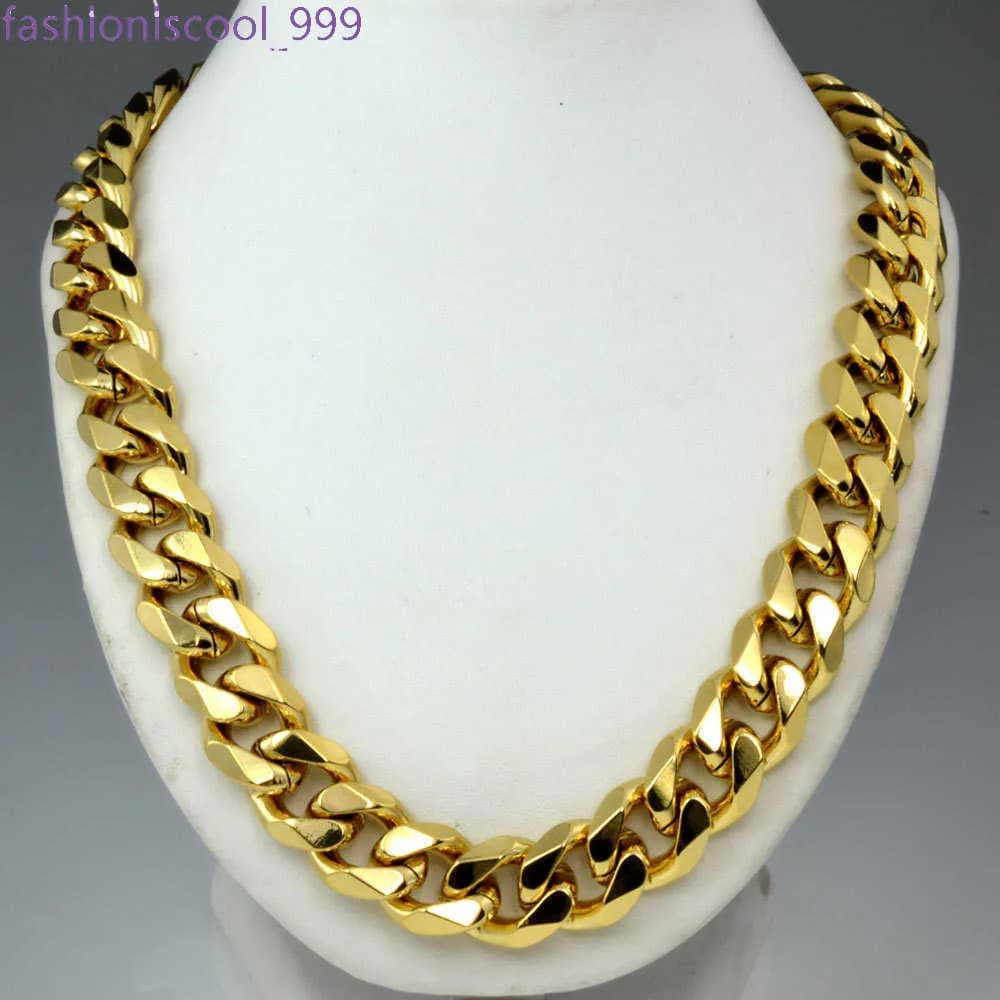 210g Heavy Mens Gold Filled Solid Cuban Curb Chain Necklace N276 60CM