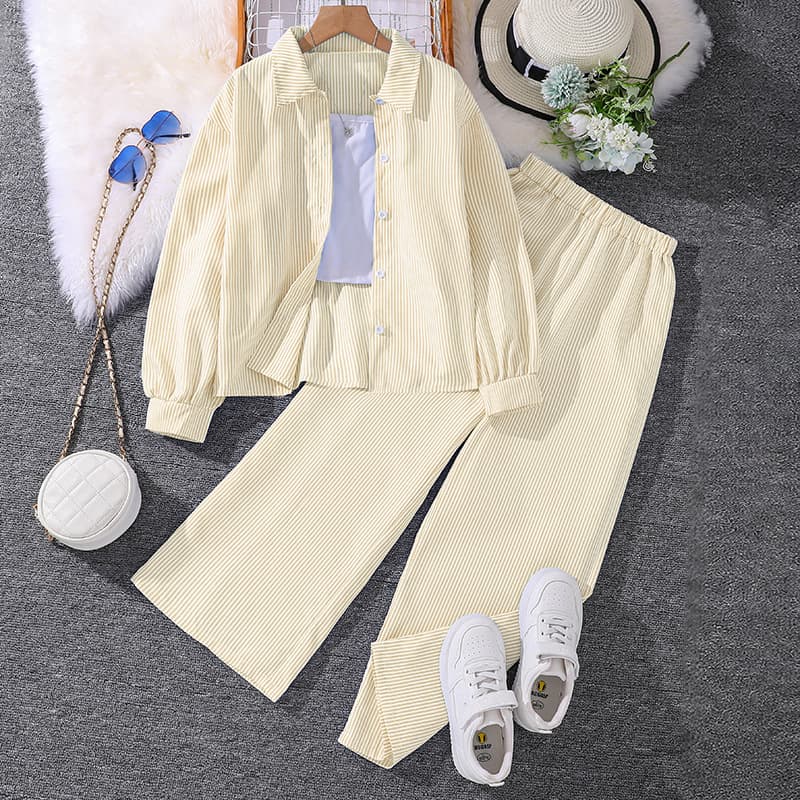 Children's Matching Sets Boys And Girls Clothing Spring New Style Long Sleeved Shirts And Trousers For 3-12 Years Old