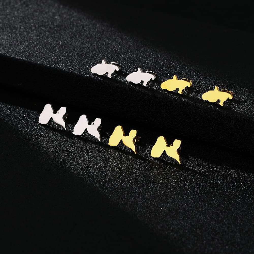 hot selling ethnic style stainless steel French Guadeloupe map and Martinique map earrings