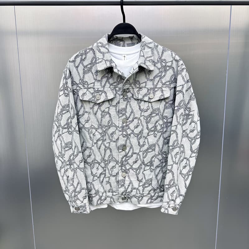 Men's Clothing Autumn New Watermark Denim Jacket Fashion Embroidered Men's Loose Jacket Laps Coat Trendy