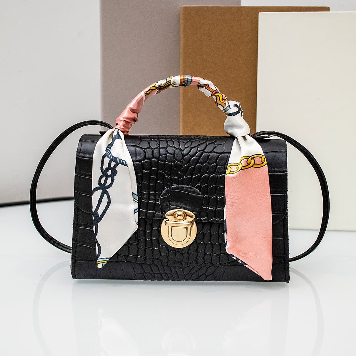 Fashionable Plaid Ladies Handbag Fresh And Sweet Diagonal Cross Bag Women's Bag Floral Small Square Bag