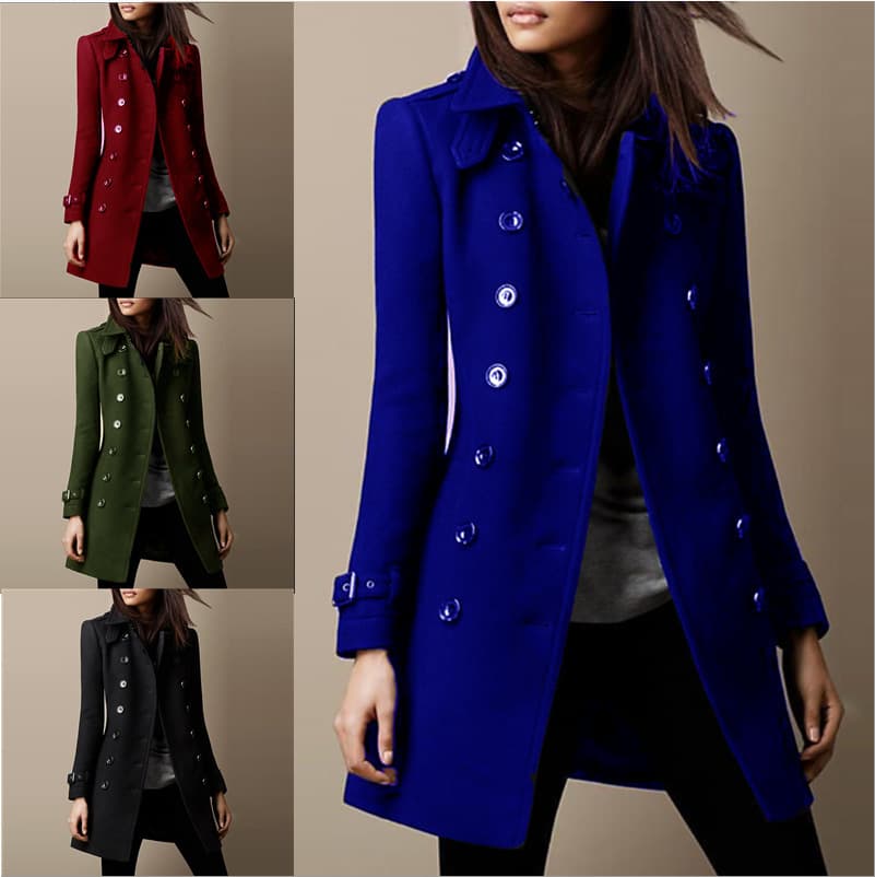 Women's Clothing Autumn and Winter Double breasted Casual Jacket