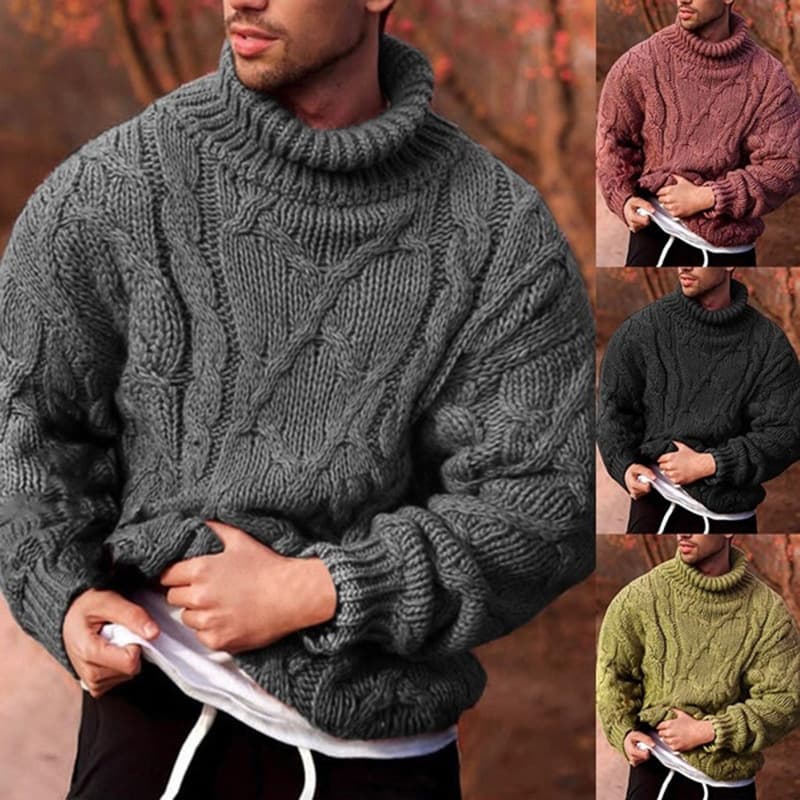 Men's Clothing autumn and winter fashion casual twisted turtleneck men's sweater men's sweater