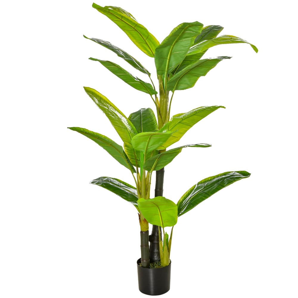 Künstlicher Bananenbaum Dekorative Kunstpflanze 150 Cm Für Innen & Außen Im Kunststofftopf Pflegeleicht