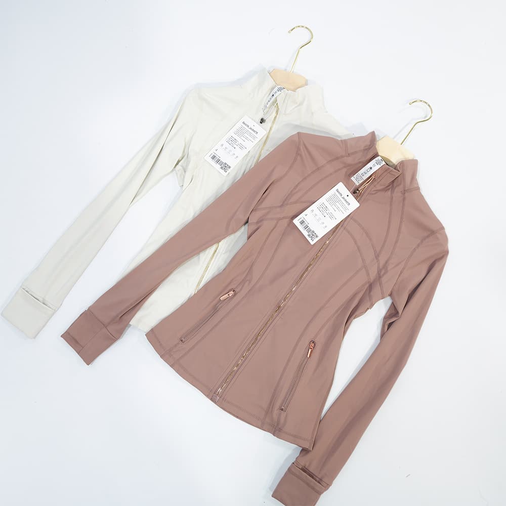 Women's Slim-Fit Gold-Zip Define Jacket Yoga Hoodie With Moisture-Wicking Fabric UPF Protection And Rose Gold Accents S-XXL