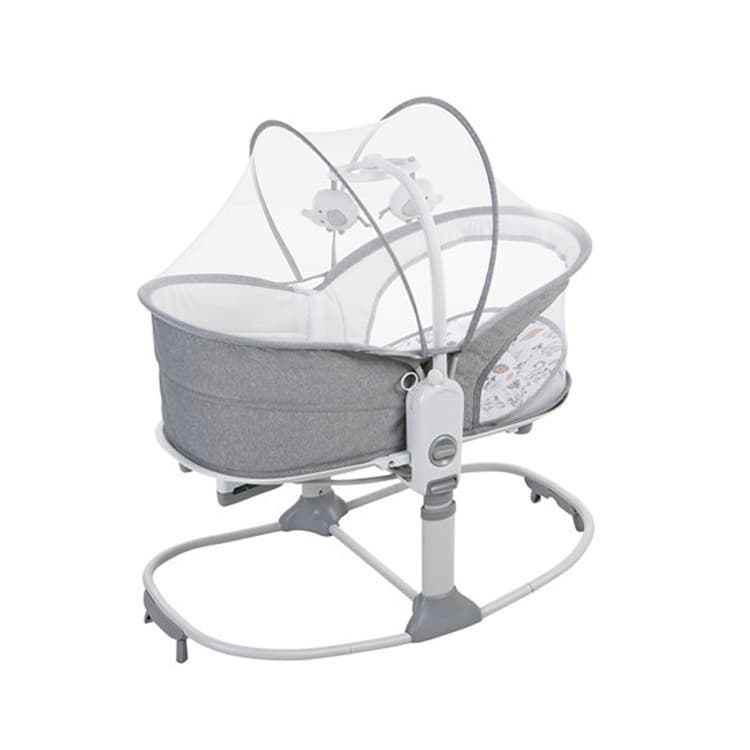 Mother & Kids baby rocking bed can be raised and lowered, portable, electric vibration, soothing, bedside bed for newborns, can sit or lie down