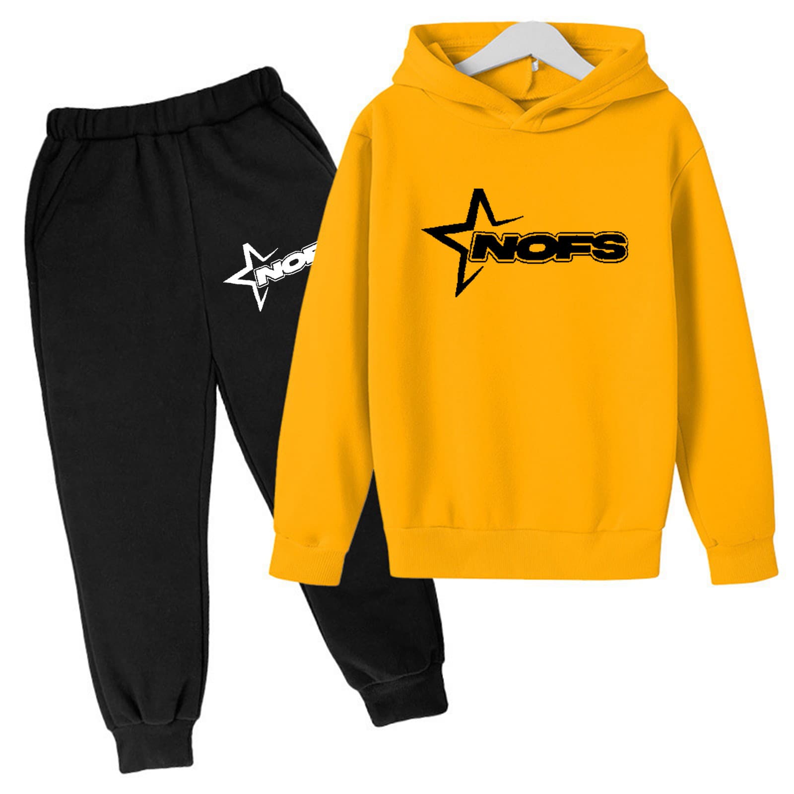 Ensemble deux pièces pour enfants, sweat-shirt à capuche ample, décontracté, en polaire, pour garçons et filles, automne et hiver
