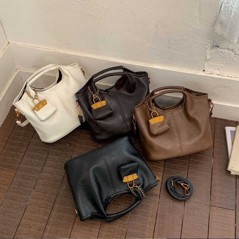 Lightweight New High-end Casual Handbag, Tote Basket Bucket Shoulder Crossbody Bag, Vintage Popular Bag
