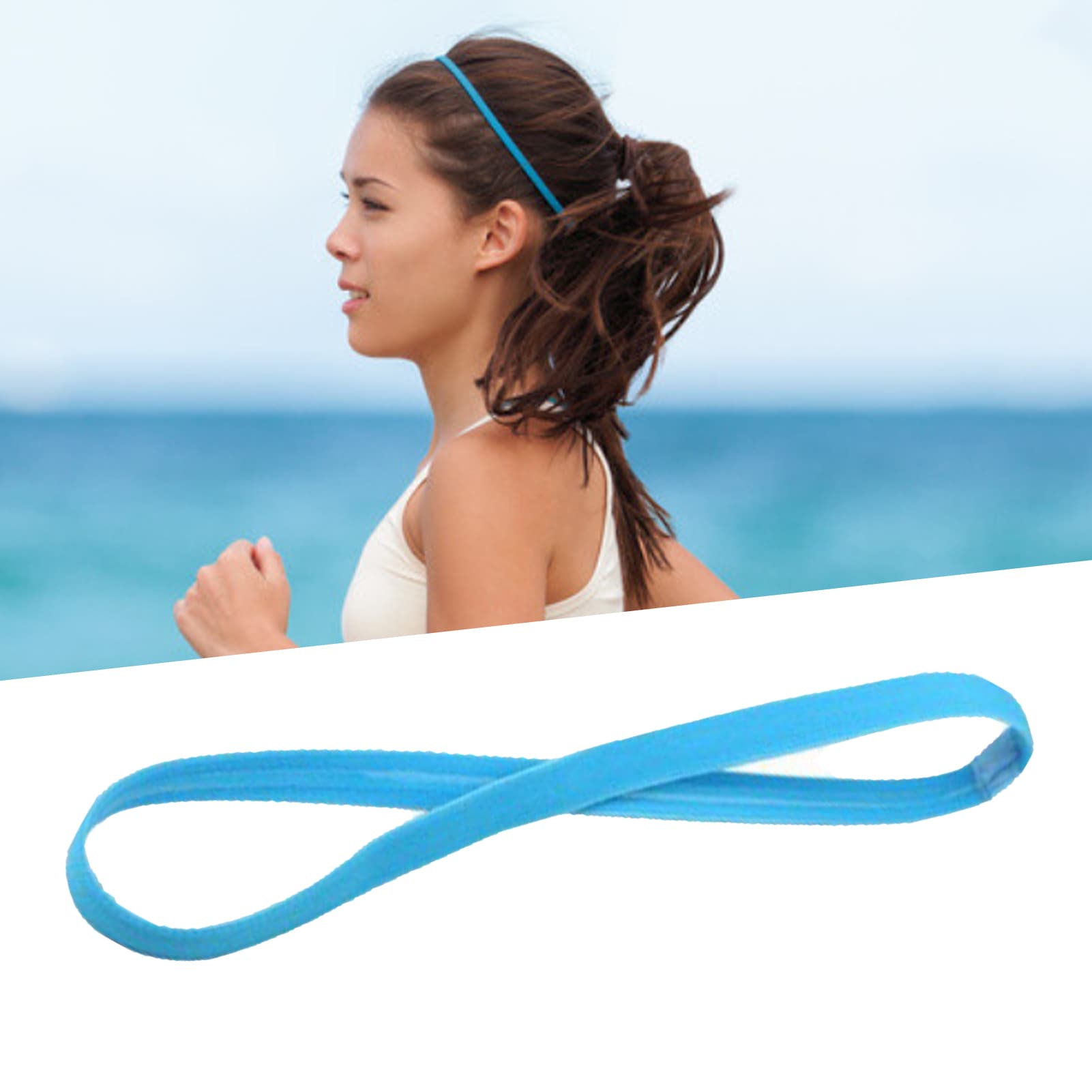 Drivedirect Headband Lightweight Eco-Friendly Elastic Outdoors Fitness Sweatband Headband for Yoga Sports Gym