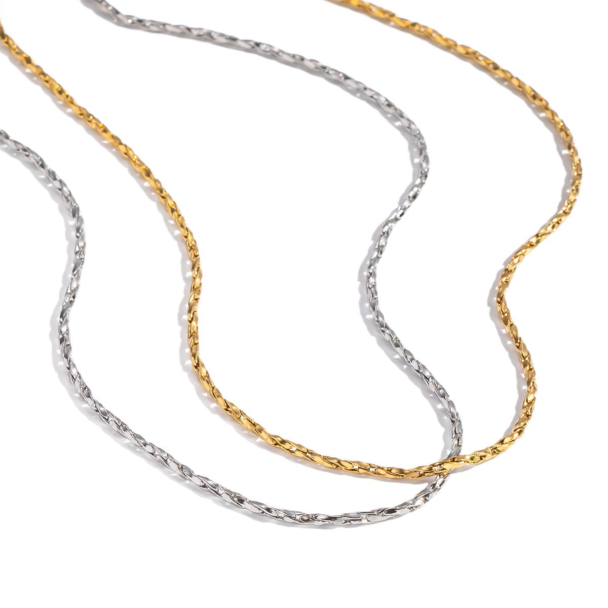 Minimalist Style Stainless Steel Snake Chain Necklace 18K Gold Vacuum Plated Versatile Titanium Steel
