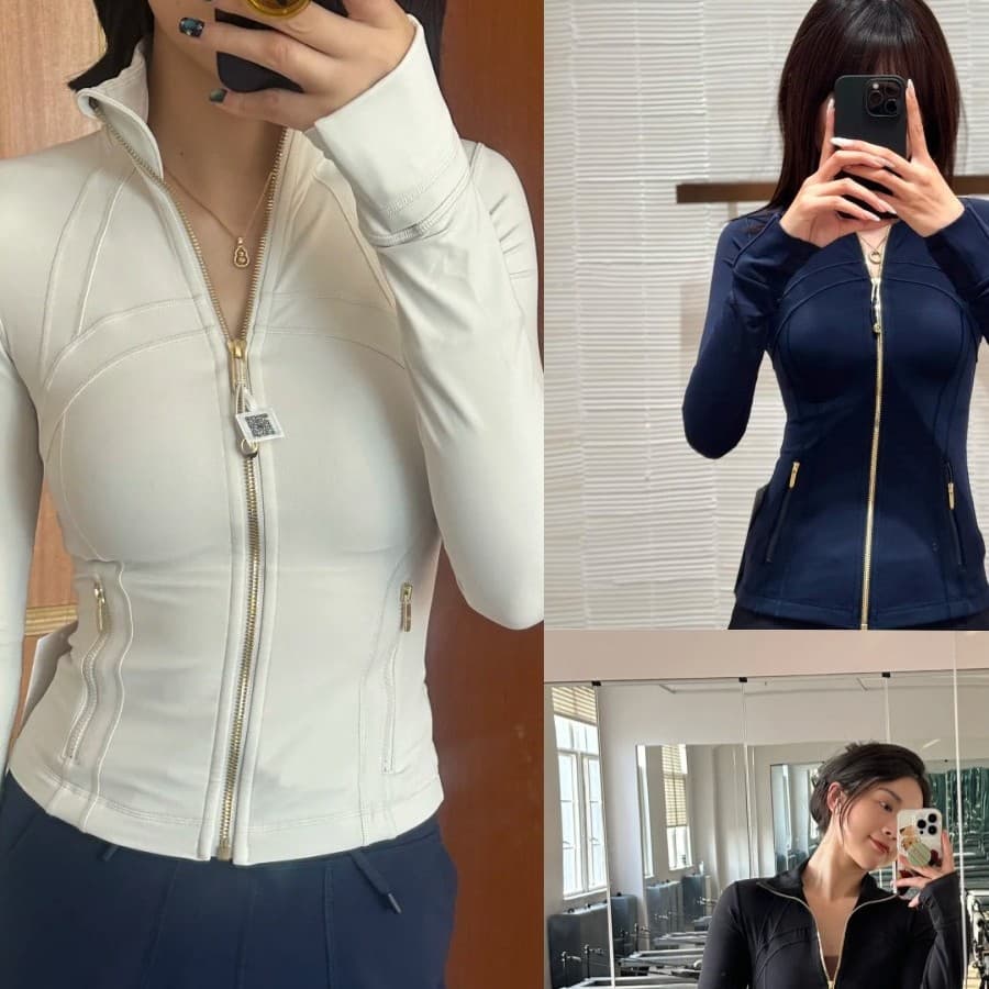 Women's Clothing New Style Gold Label Stand Collar Short Coat Sports Yoga Wear Slim Fit Sports Jacket For Women