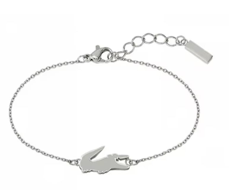 Bracelet ajustable en acier titane et crocodile, modèle 2026, pour hommes et femmes, couleur or clair, style français, très populaire.
