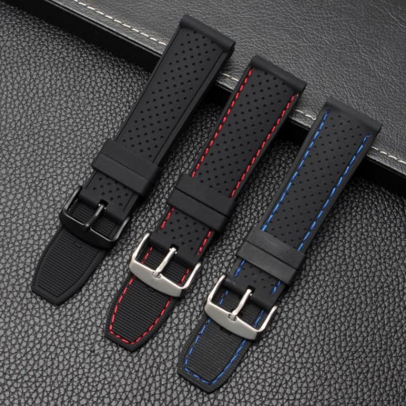 22mm Soft Silicone Watch Strap Belt Waterproof Breathable Wristband for Summer Outdoor Sports Sweatproof Watch Bands Accessories
