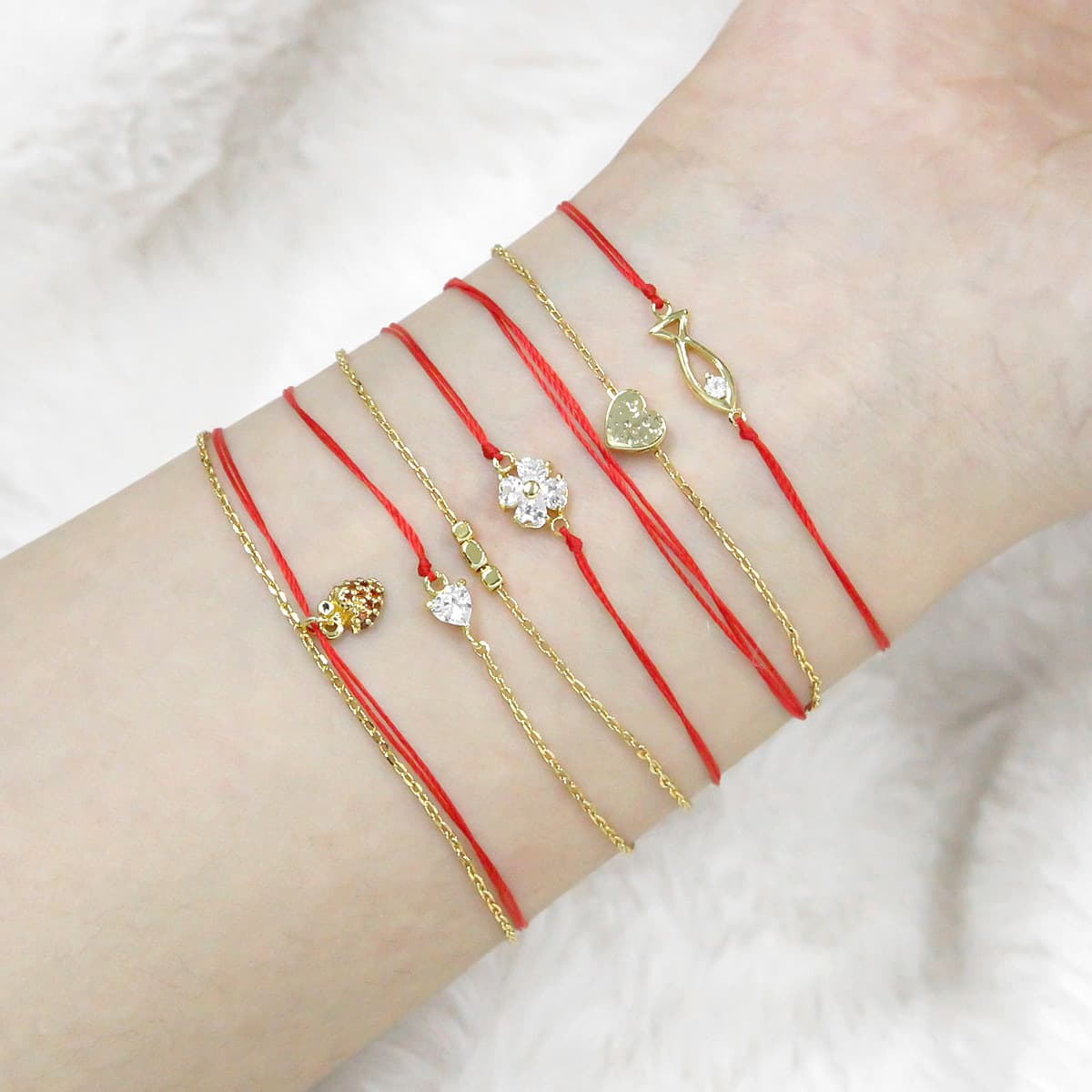 French Niche New Year Red Rope Heart Zircon Jewelry For Women Versatile Simple Design Sense Best Friend Bracelet