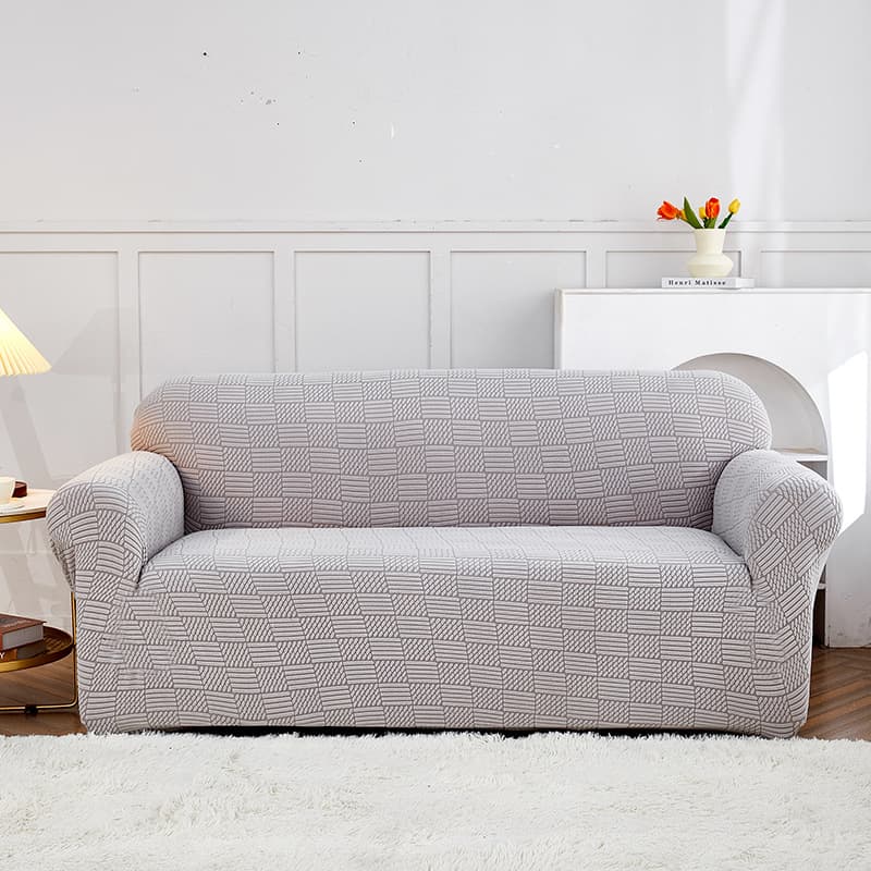 Polar fleece jacquard elastic sofa cover universal single three-person sofa cover full cover combination sofa towel sofa cushion