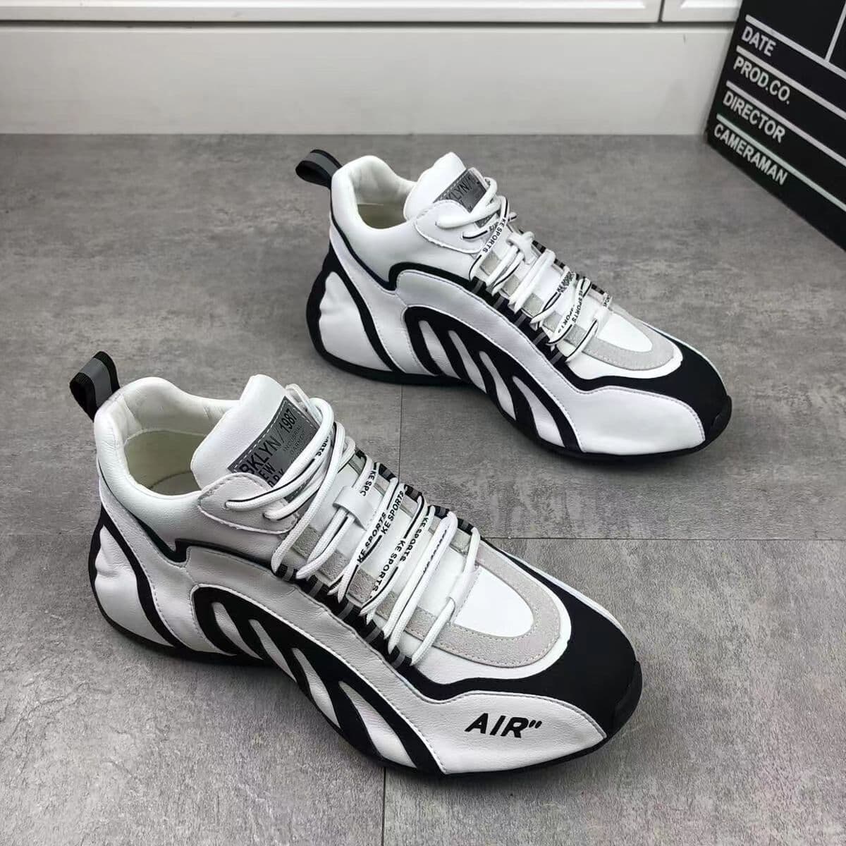 Men S Shoes New Spring High Top Men Sneakers Casual Leather Soles Ins Trendy Old Dad
