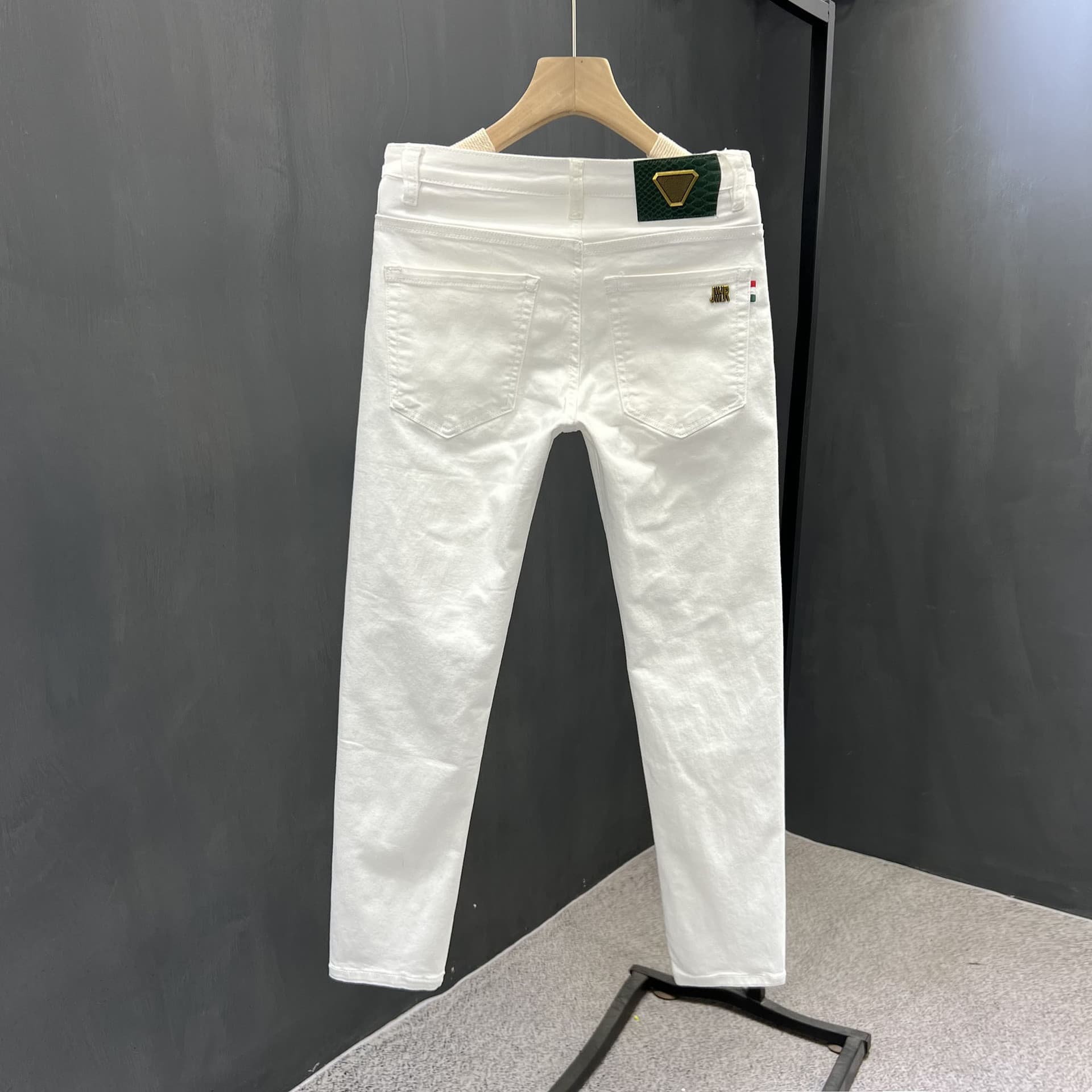 Men's Clothing White Jeans Men's Summer Thin Slim Straight Pants Business Casual Men's Versatile Fashion Nine Point Pants
