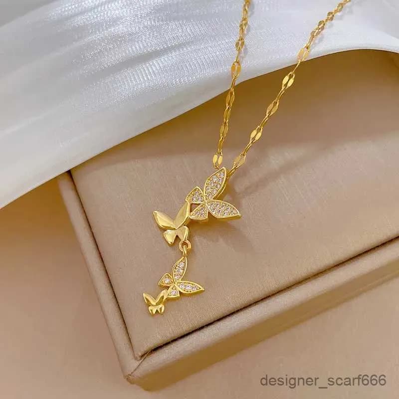 Pendant Necklaces Exquisite Butterfly Tassel Light Luxurious Temperament Gorgeous Necklace Fashion Classic Versatile