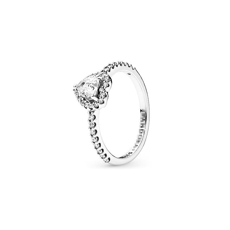 Bague Panjia Duola en cuivre plaqué argent, série Noble, cœur rouge, rose et blanc