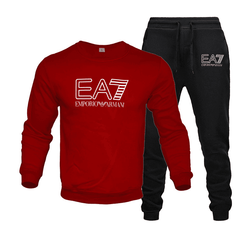 Ensemble sweat-shirt à capuche en laine à col rond et pantalon pour homme (nouveauté)