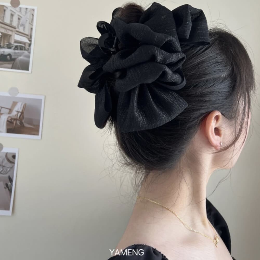 Grab clip 1PC large bow girls bubble sand large plate hairpin teenage headdress net red back of the head spoon clip