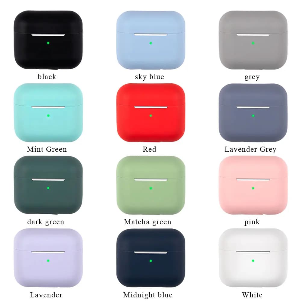 3 Solid Color CasesEarphone Protective Case Liquid Silicone Soft Cover For airpod 3rd generation case cover