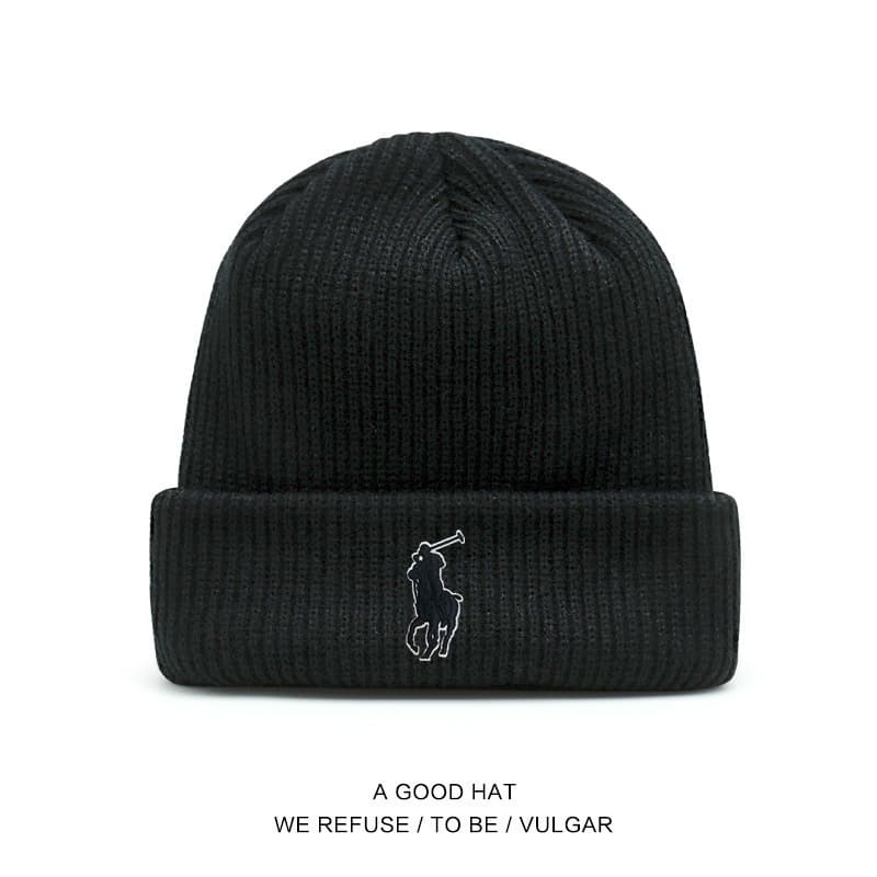 Bonnets en maille Polo pour hommes et femmes, bonnets d'automne et d'hiver, chapeaux chauds et protecteurs contre le froid, chapeaux simples et élé