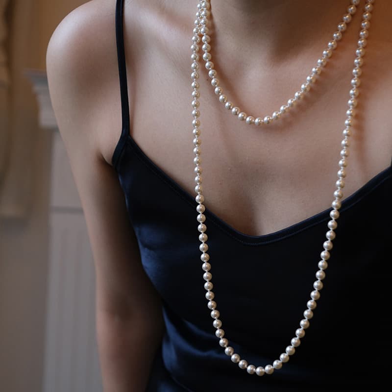 Women's Jewelry Pearl Necklace Light Luxury Niche High End Autumn And Winter Long Multi Layered Sweater Chain Cheongsam Accessories Neck Chain