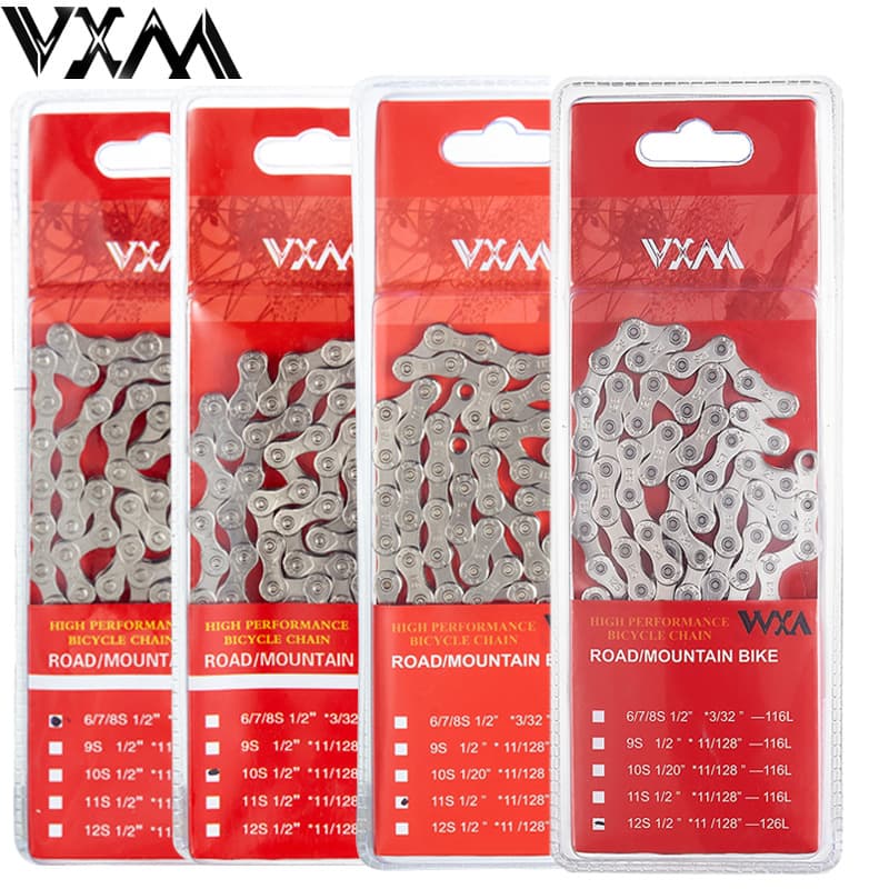 VXM Bicycle 8/9/10/11/12 Single Speed Mountain Road Bike Electroplated Silver Lightweight Derailleur Chain