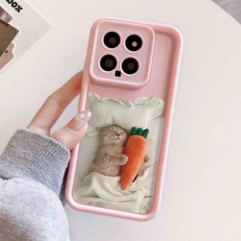 Case For Redmi Note 13 14 12 11 10 9 Pro Plus 11s 12s 14C 13C 12C Cute Cat Carrot Soft Silicone Shockproof Phone Cover