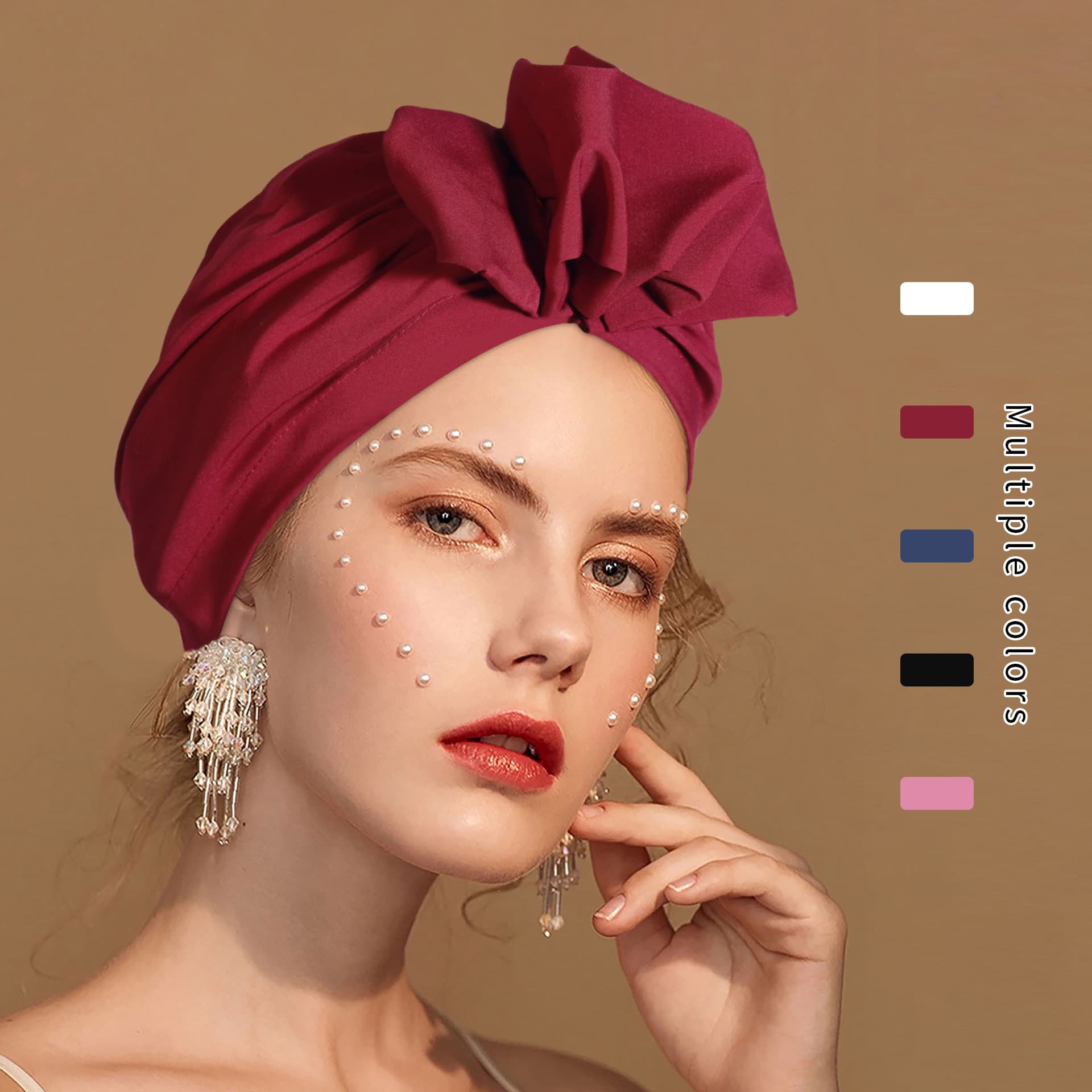 Women's Fashionable Baotou Hat French Retro Headscarf Flower Pullover Hat