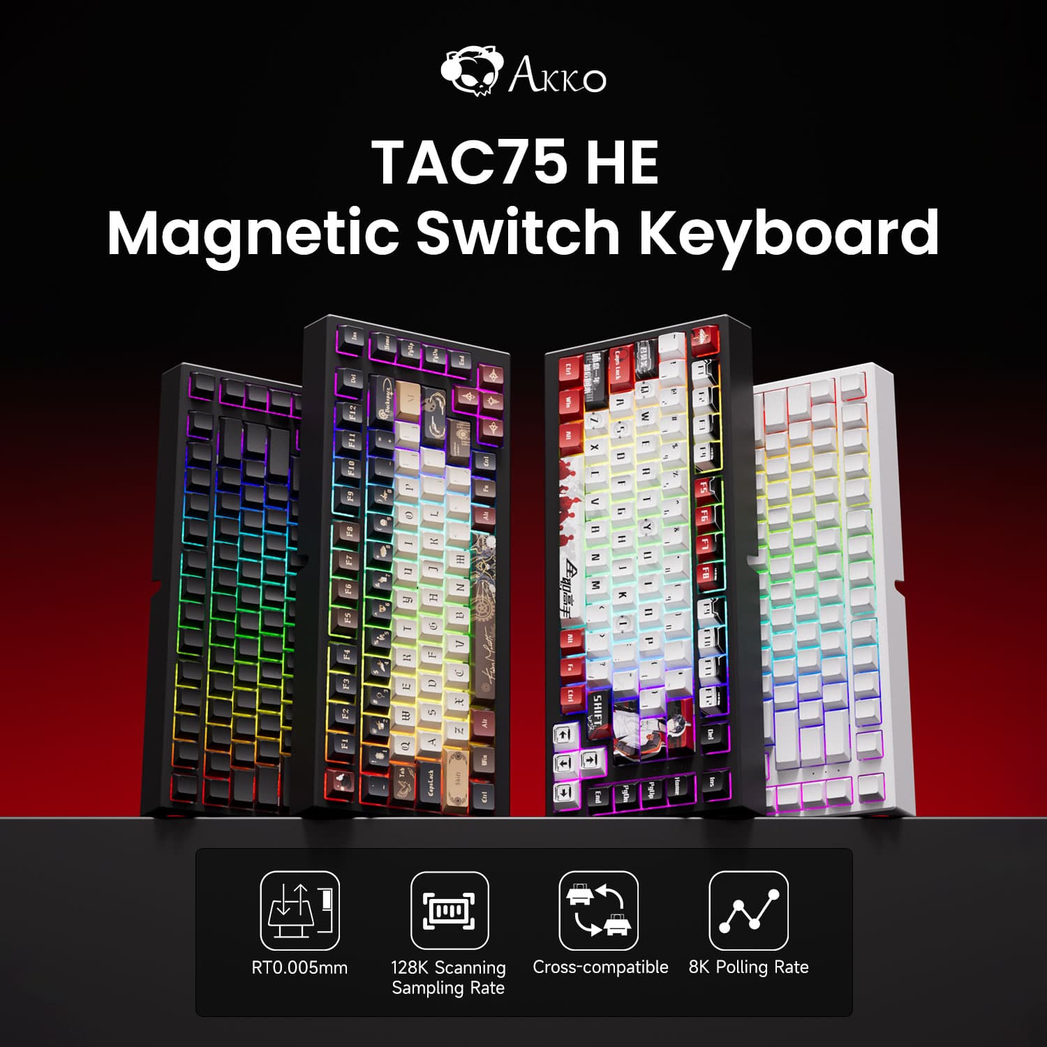 75% Gaming Keyboard With Magnetic Switches, Rapid Trigger, 0.005mm, 8K RGB Wired Esports Custom Keyboard For Gamers