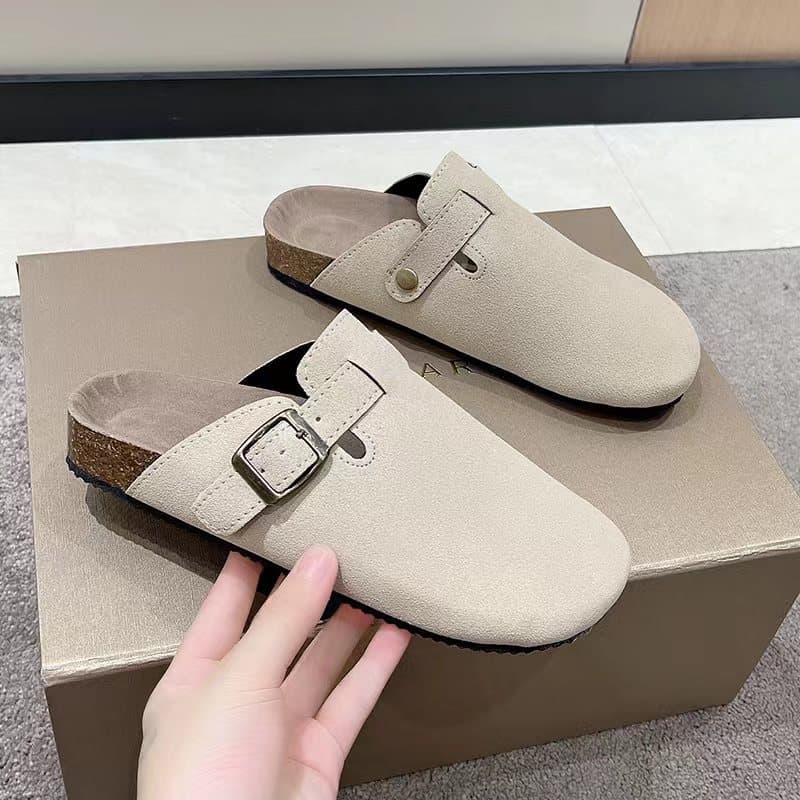 Women's Slippers, Couple Slippers, Plus Size, Decorative Belt Buckle, Roman Sandals, Half Slippers, Lazy Women's Shoes, Breathable.