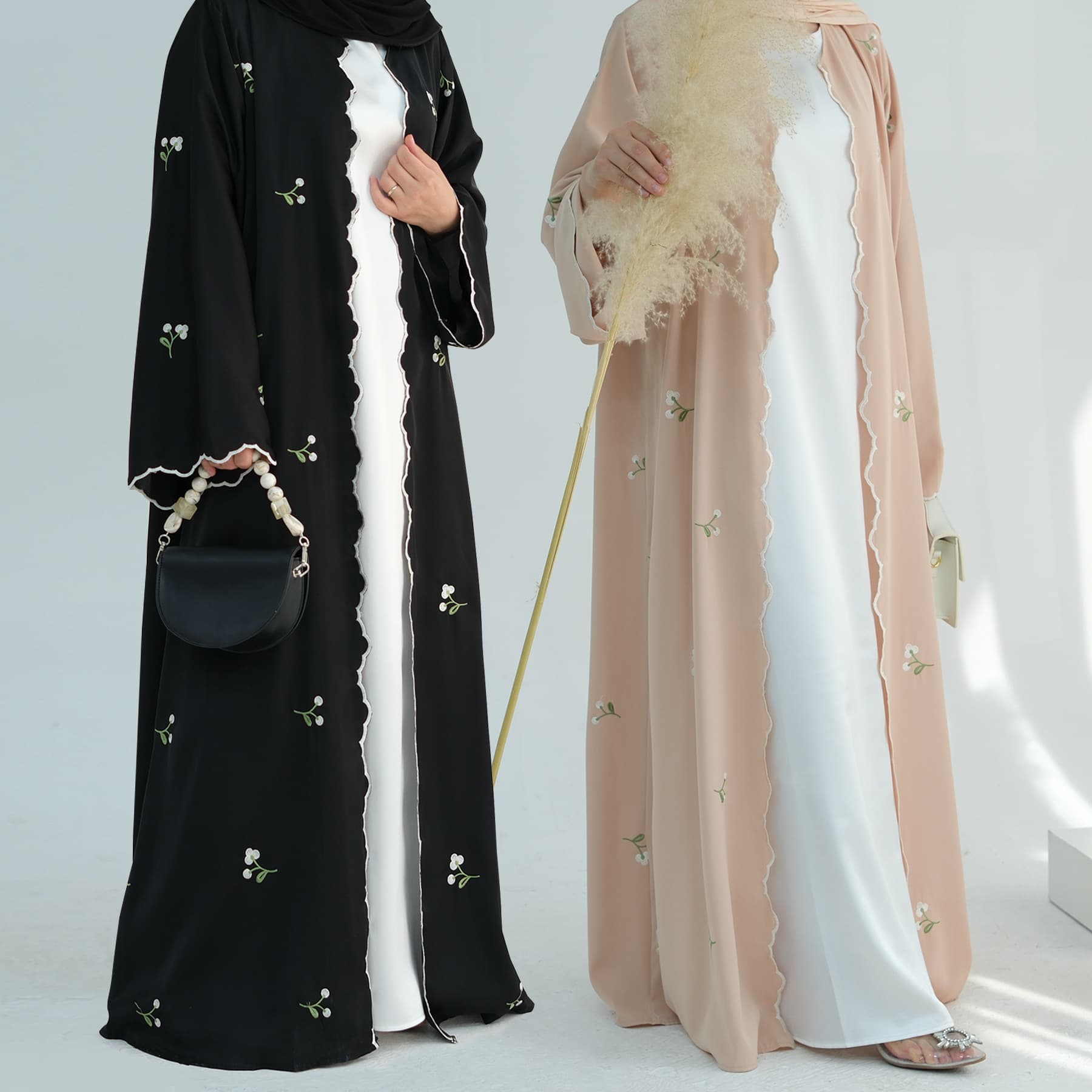 Women's Clothing Dubai Middle East Türkiye Dubai Flower Embroidery Elegant Lace Cardigan Lr881