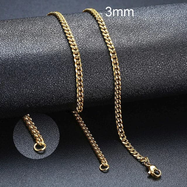 Chain Necklaces Punk Stainless Steel Necklace For Men Women Gold Chain