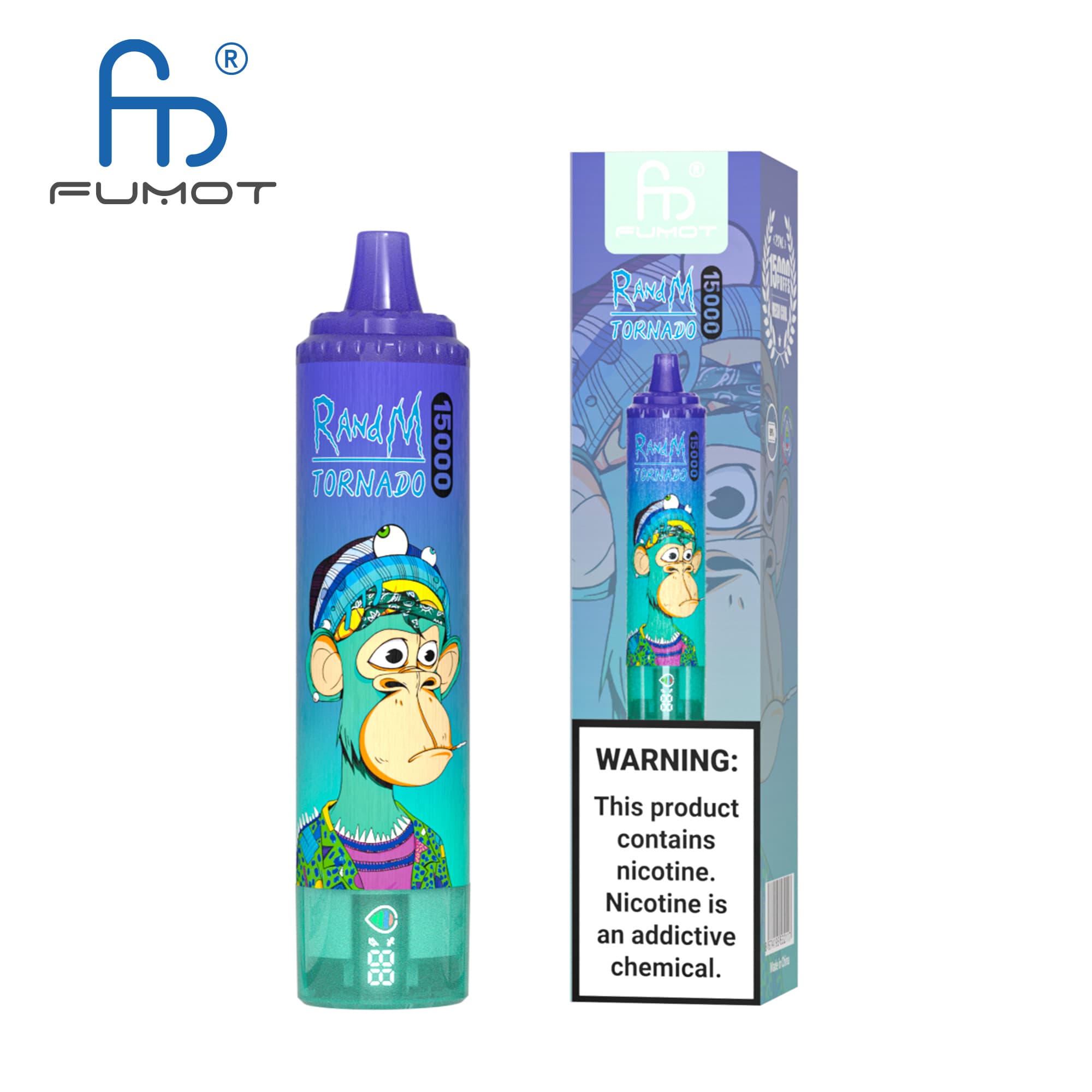 15PCS 15000 Puffs RANDM TORNADO Fraise Kiwi Saveur Fruitée Jetables Vape Cigarettes Électroniques Appareil Kit De Démarrage