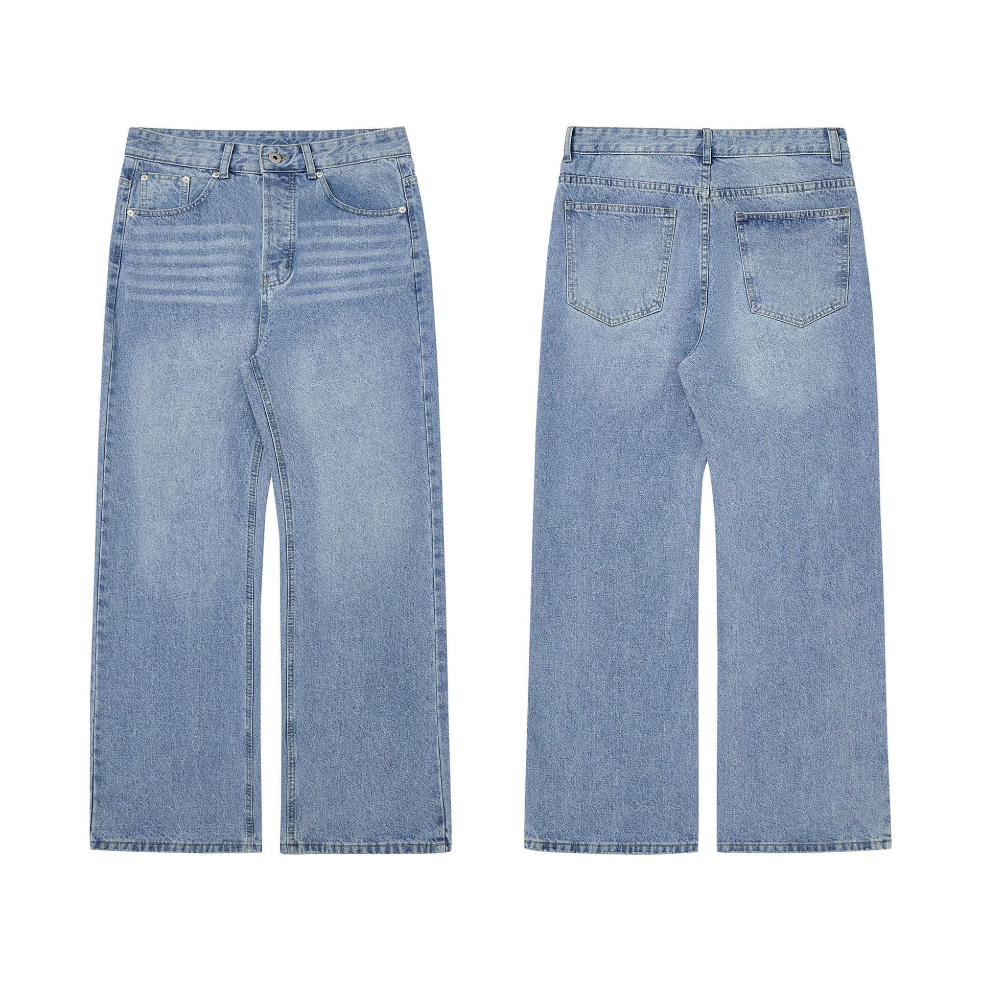 Men's Clothing Steve Washed Distressed Ice Blue BAGGY Jeans
