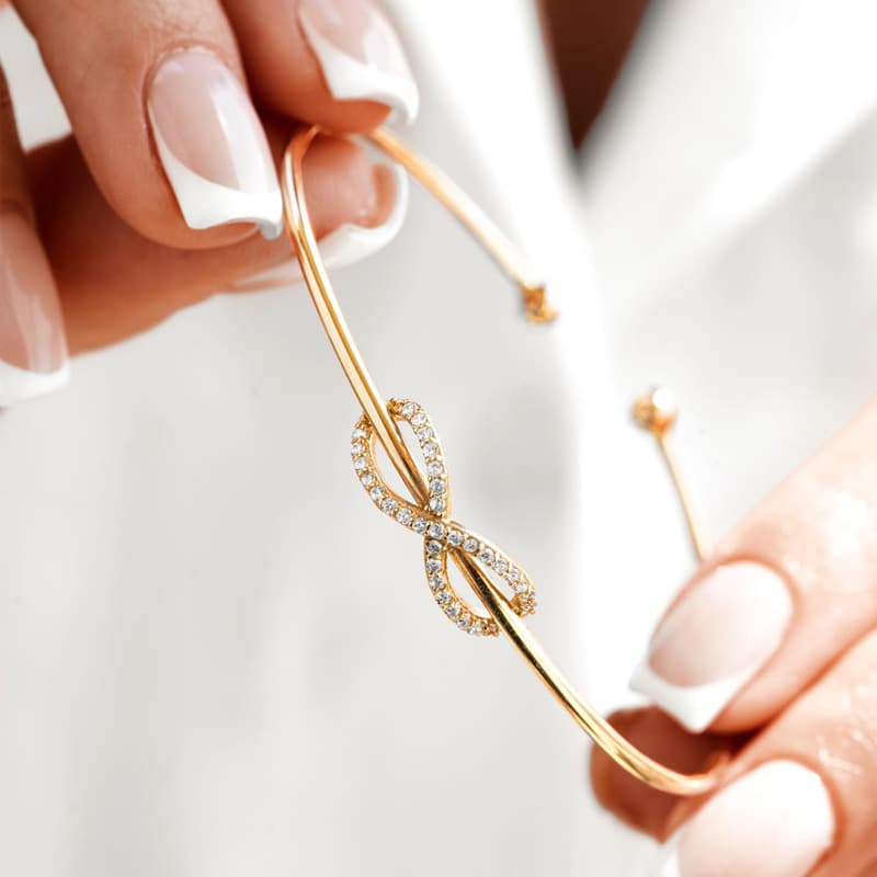 Simple Bracelet 8 Shaped Diamond Open Alloy Bracelet Yiwu Street Jewelry