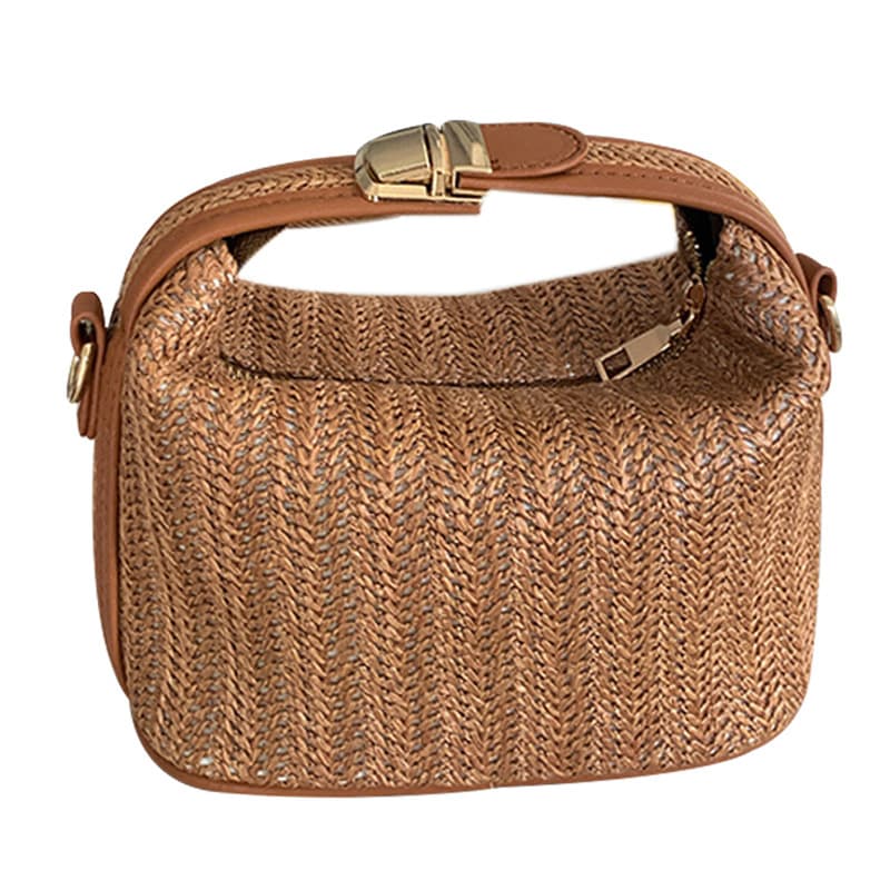 Korea Dongdaemun ins straw woven small bag casual women's bag hand held shoulder crossbody bag 2024 summer new style