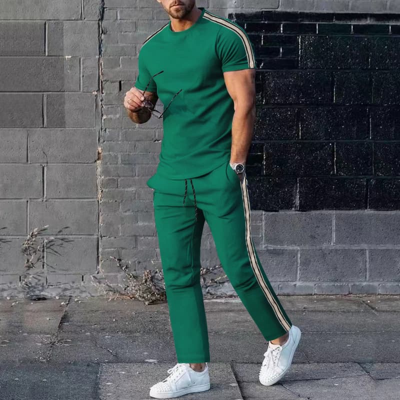 Men's Clothing Casual Sports Short Sleeved Trousers Suit