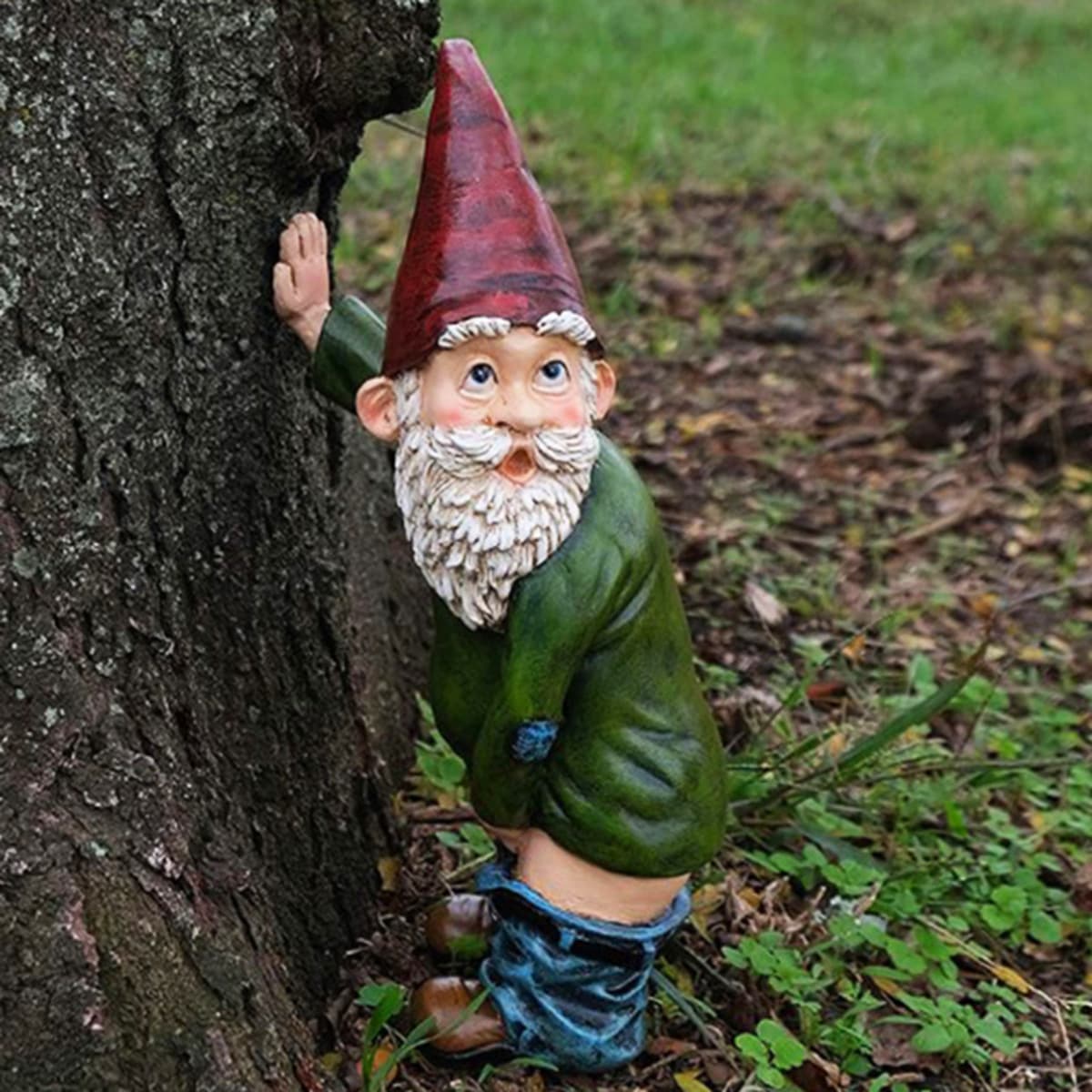 New White Bearded Old Man Dwarf Statue Resin Crafts Garden Ornament