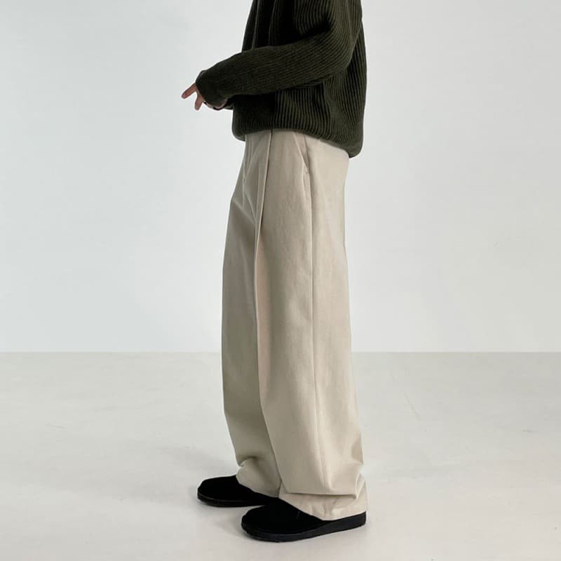 Men's Clothing MYQ Wide Leg Floor Length Slim Trousers Men's Cleanfit Autumn And Winter Korean Loose Straight Trendy Casual Trousers