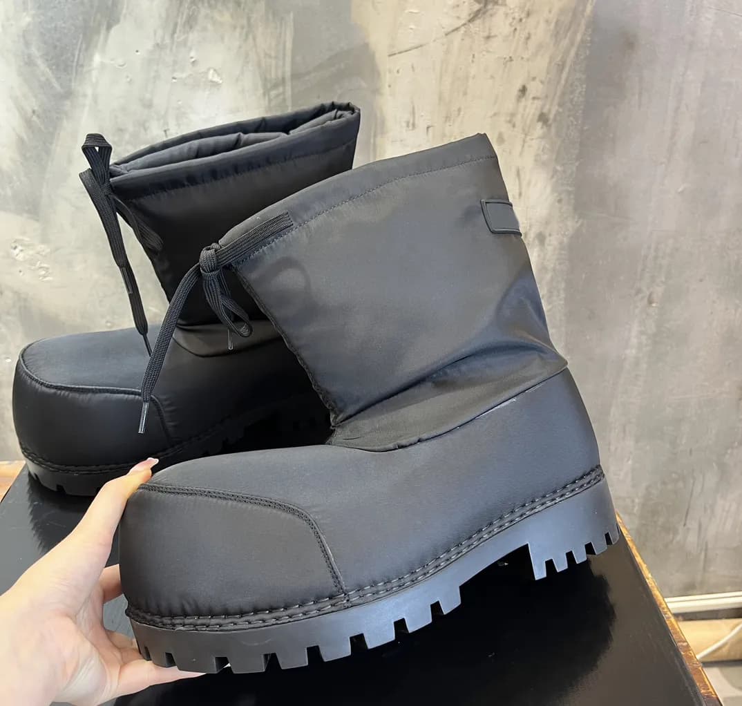 Alaska Women Designer Snow Nylon Ski Bootie Men Chunky Winter Boots Top Quality Booties Shoe Without Box