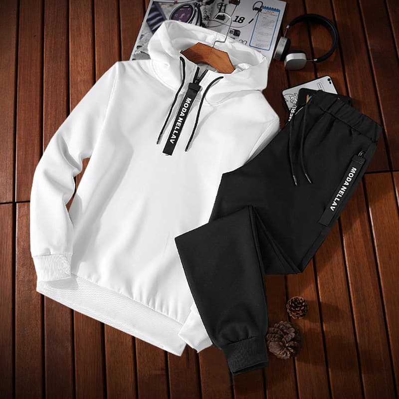 Men's Clothing Autumn long sleeved sports suit men's large size jacket sportswear suit women's style sweater casual couple trend