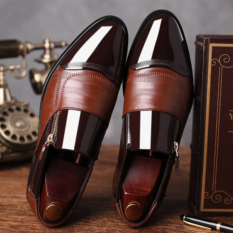 New Large Business Dress Leather Pointed Men's Step On Casual Lazy Shoes