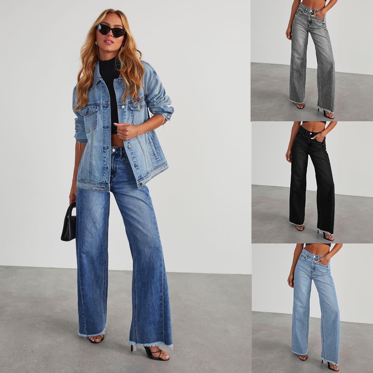 Women's Clothing New High Waist Comfortable Slim Fit Straight Leg Wide Leg Mopping Pants