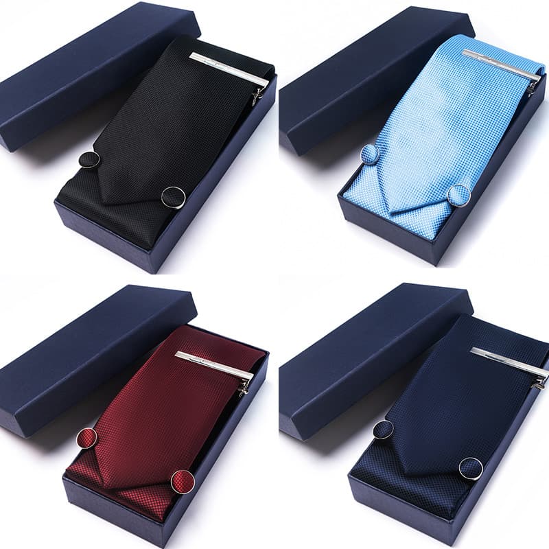 2023 Autumn New Five-Piece Tie Set Solid Color Guangzhou
