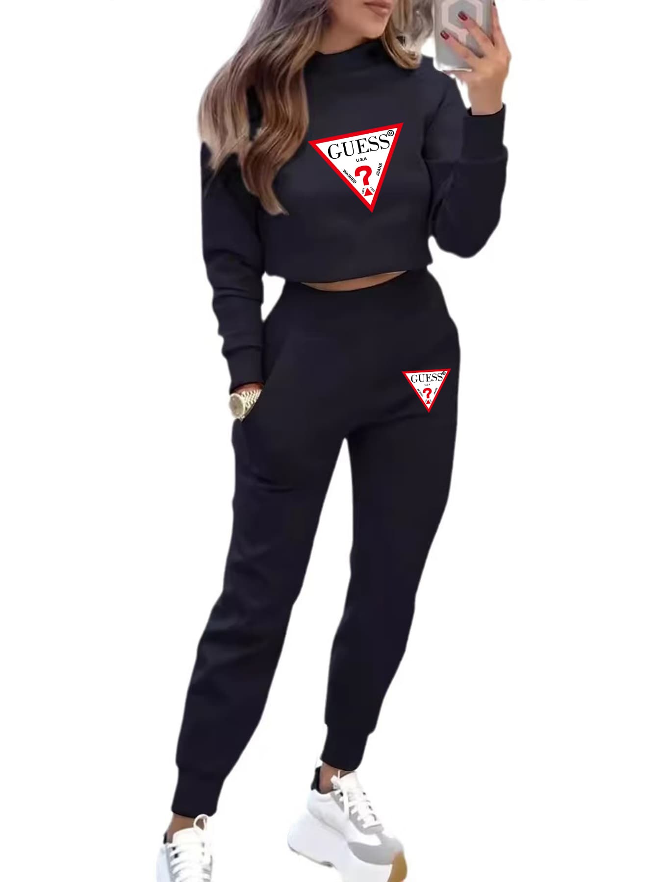 Ensemble pull-over imprimé sport tendance pour femme, best-seller printemps-automne