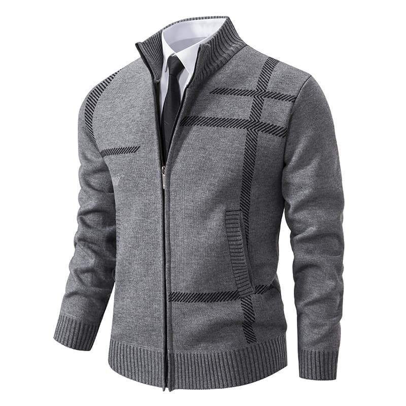 ​​Men's Knit Sweater Cardigan With Stand Collar - Lightweight Business Casual Pullover For Fall (Available In Plus Sizes)​​
