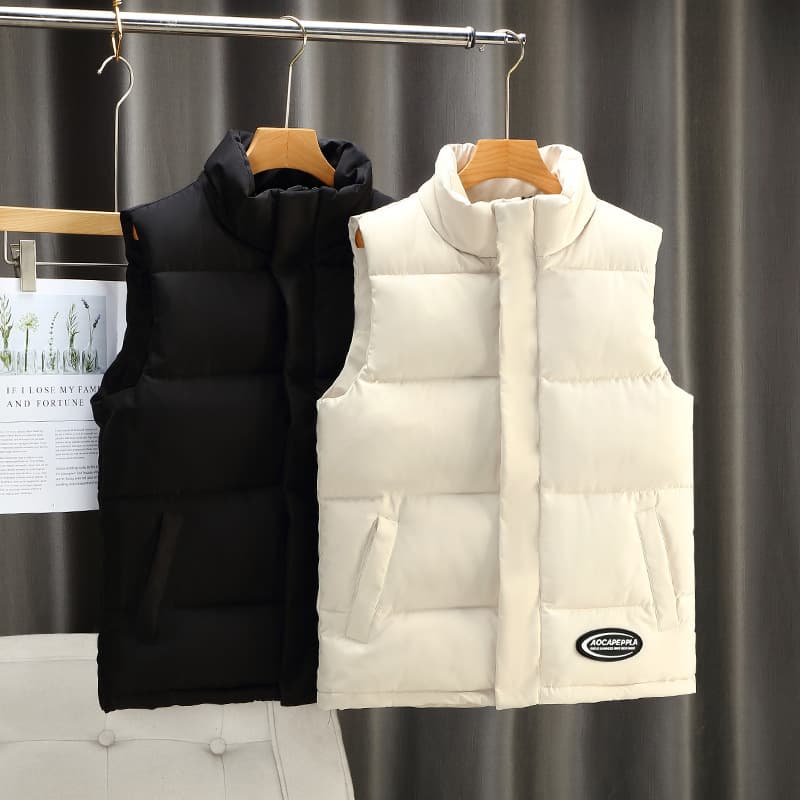 new autumn and winter Korean style waistcoat trendy vest stand collar men's and women's same style down cotton vest men's versatile jacket